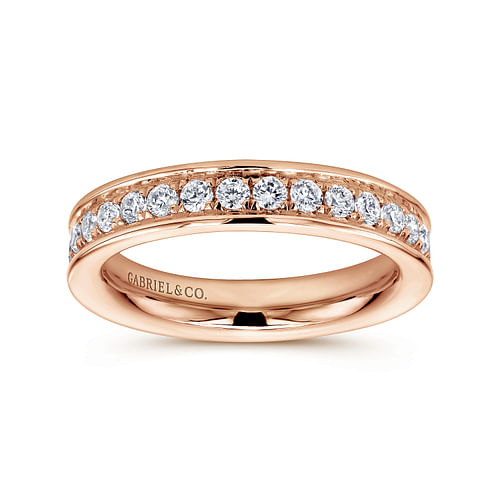 14K Rose Gold Channel Prong Set Diamond Eternity Band