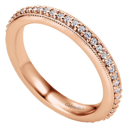 14K Rose Gold Channel Prong Set Diamond Eternity Band