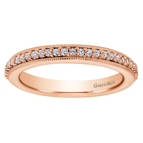 14K Rose Gold Channel Prong Set Diamond Eternity Band