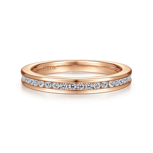 14K Rose Gold Channel Set Diamond Anniversary Band