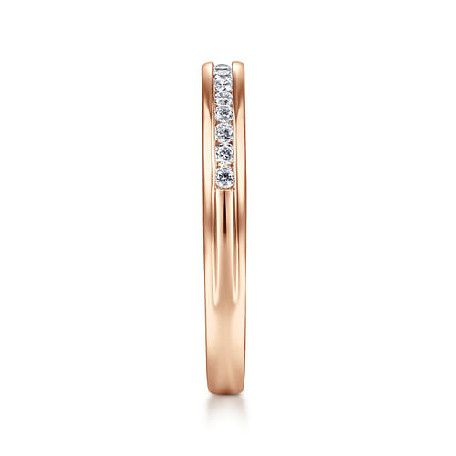 14K Rose Gold Channel Set Diamond Anniversary Band