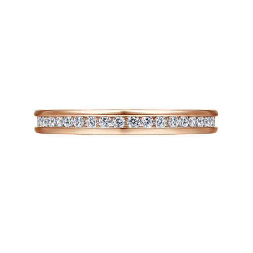 14K Rose Gold Channel Set Diamond Anniversary Band