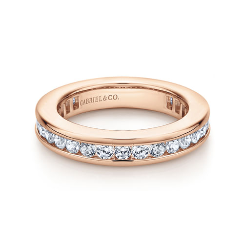 14K Rose Gold Channel Set Diamond Eternity Band