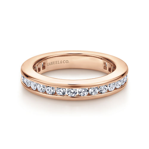 14K Rose Gold Channel Set Diamond Eternity Band