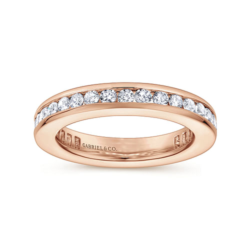 14K Rose Gold Channel Set Diamond Eternity Band