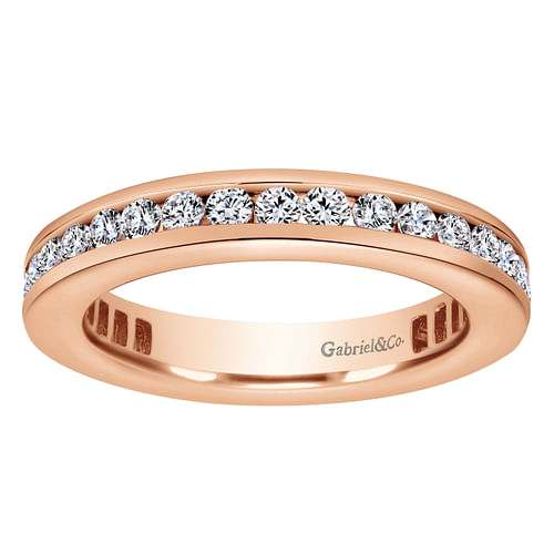 14K Rose Gold Channel Set Diamond Eternity Band