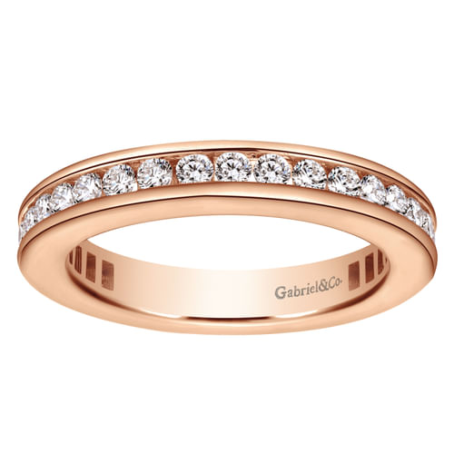 14K Rose Gold Channel Set Diamond Eternity Band