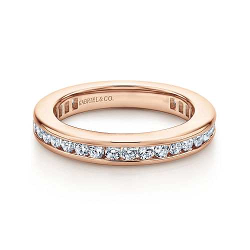 14K Rose Gold Channel Set Diamond Eternity Band