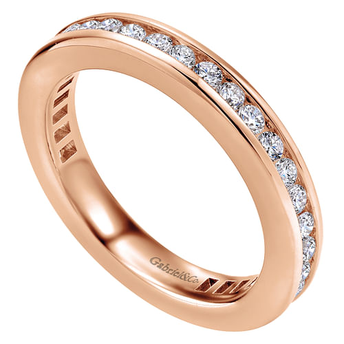 14K Rose Gold Channel Set Diamond Eternity Band