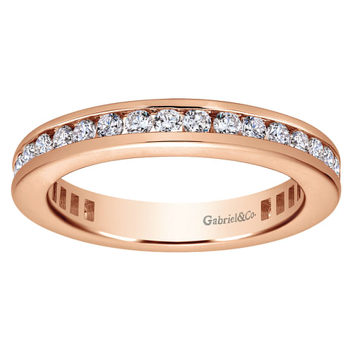 14K Rose Gold Channel Set Diamond Eternity Band