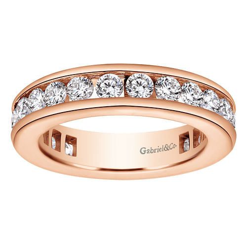 14K Rose Gold Channel Set Diamond Eternity Band