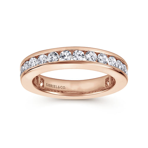 14K Rose Gold Channel Set Diamond Eternity Band