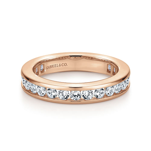 14K Rose Gold Channel Set Diamond Eternity Band