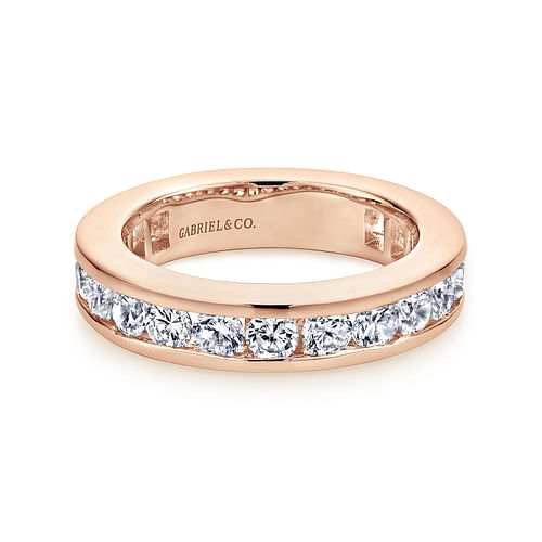 14K Rose Gold Channel Set Diamond Eternity Band