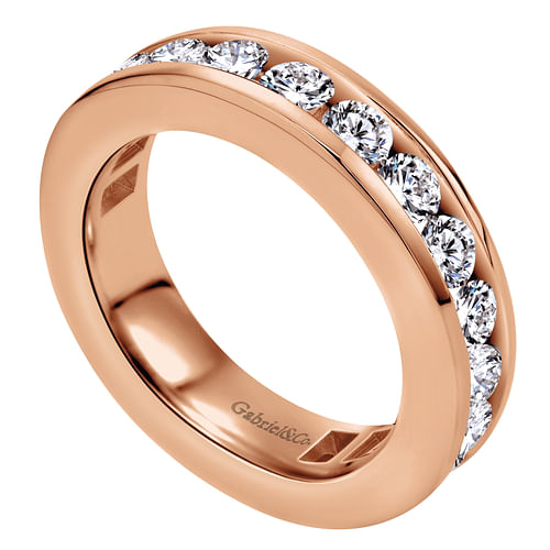 14K Rose Gold Channel Set Diamond Eternity Band