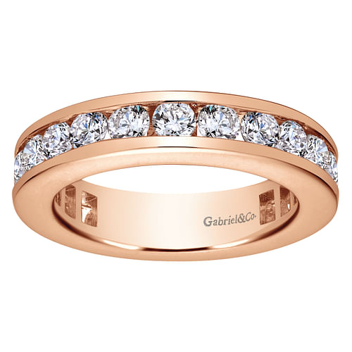 14K Rose Gold Channel Set Diamond Eternity Band