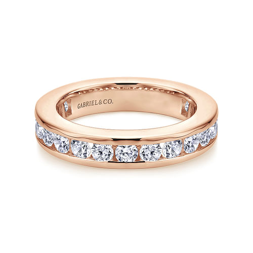 14K Rose Gold Channel Set Diamond Eternity Band