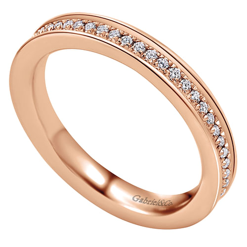 14K Rose Gold Channel Set Diamond Eternity Band