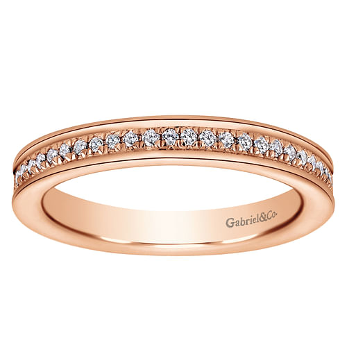 14K Rose Gold Channel Set Diamond Eternity Band