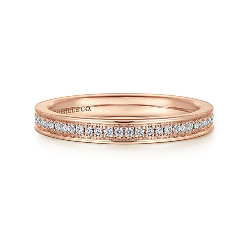 14K Rose Gold Channel Set Diamond Eternity Band