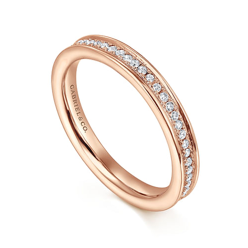 14K Rose Gold Channel Set Diamond Eternity Band