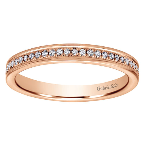 14K Rose Gold Channel Set Diamond Eternity Band