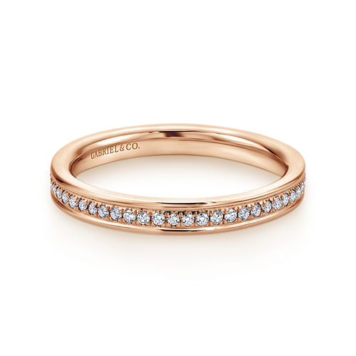 14K Rose Gold Channel Set Diamond Eternity Band