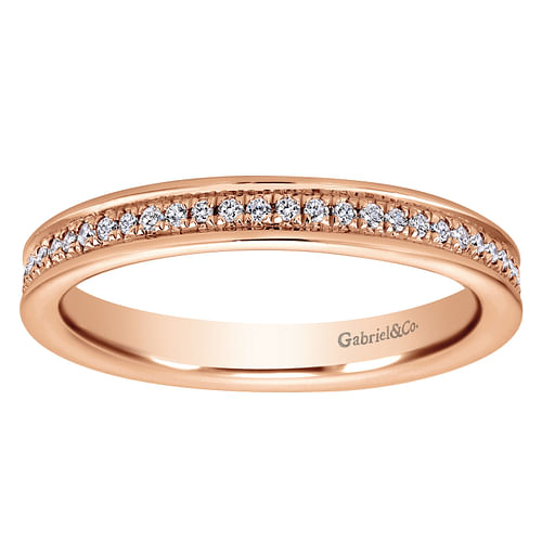 14K Rose Gold Channel Set Diamond Eternity Band