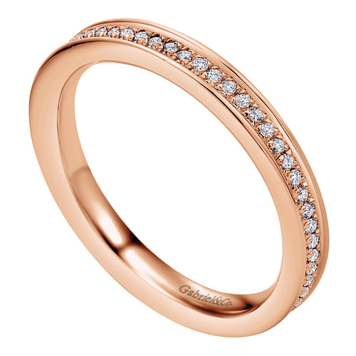 14K Rose Gold Channel Set Diamond Eternity Band