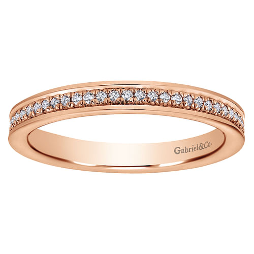 14K Rose Gold Channel Set Diamond Eternity Band