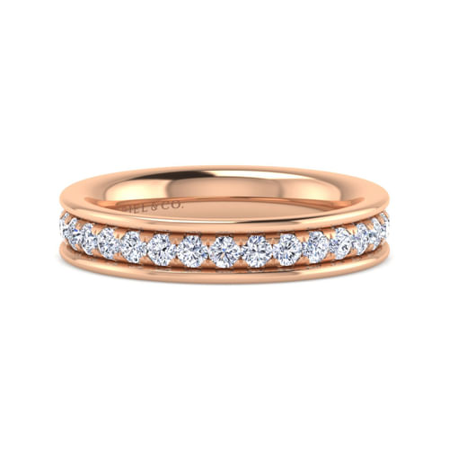 14K Rose Gold Channel Set Diamond Eternity Band