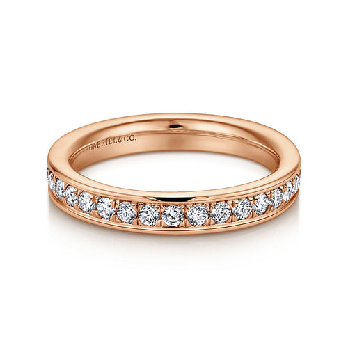 14K Rose Gold Channel Set Diamond Eternity Band