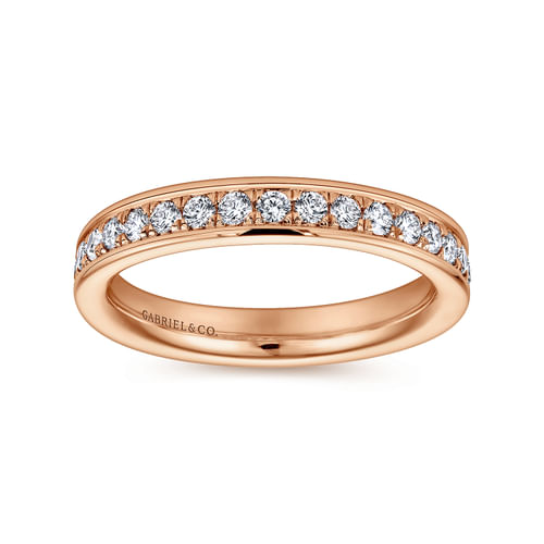14K Rose Gold Channel Set Diamond Eternity Band