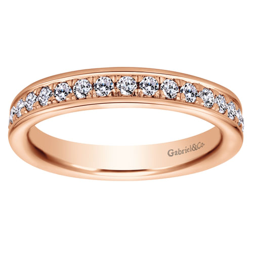 14K Rose Gold Channel Set Diamond Eternity Band