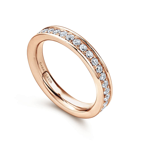 14K Rose Gold Channel Set Diamond Eternity Band