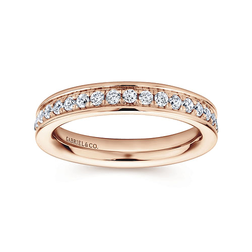 14K Rose Gold Channel Set Diamond Eternity Band