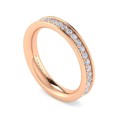 14K Rose Gold Channel Set Diamond Eternity Band