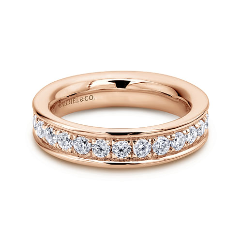 14K Rose Gold Channel Set Diamond Eternity Band