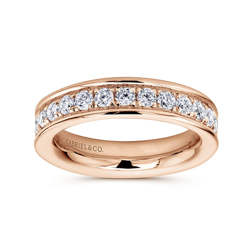 14K Rose Gold Channel Set Diamond Eternity Band