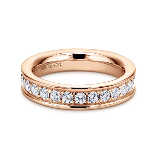 14K Rose Gold Channel Set Diamond Eternity Band