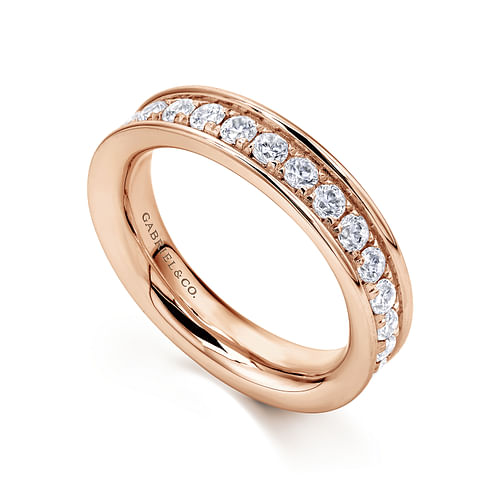 14K Rose Gold Channel Set Diamond Eternity Band