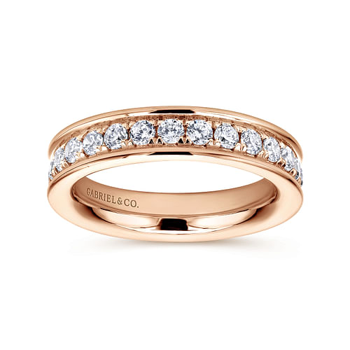 14K Rose Gold Channel Set Diamond Eternity Band