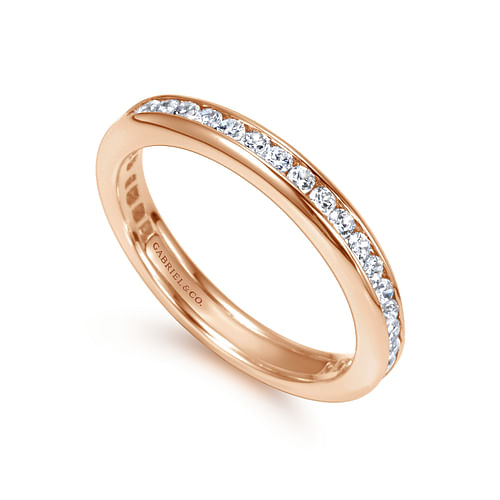 14K Rose Gold Channel Set Diamond Eternity Band