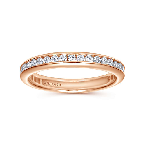 14K Rose Gold Channel Set Diamond Eternity Band