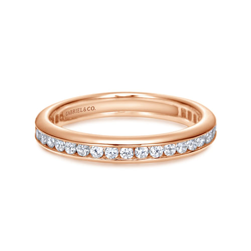 14K Rose Gold Channel Set Diamond Eternity Band