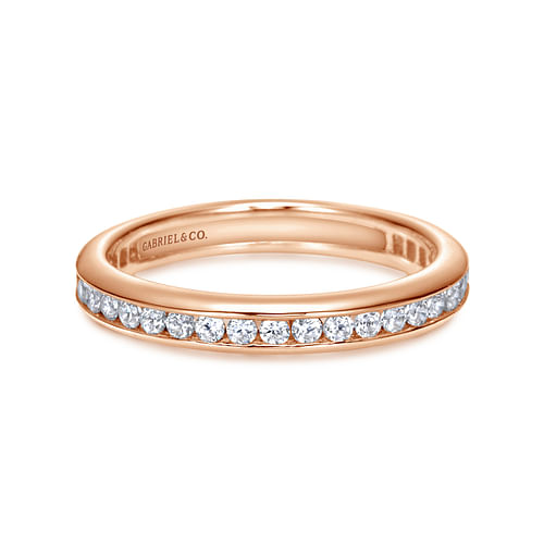 14K Rose Gold Channel Set Diamond Eternity Band