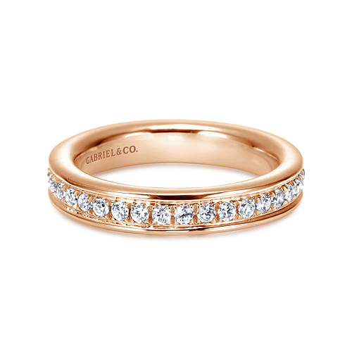 14K Rose Gold Channel Set Diamond Eternity Band