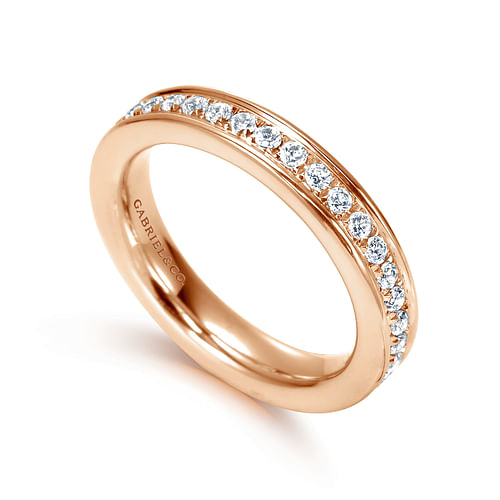 14K Rose Gold Channel Set Diamond Eternity Band