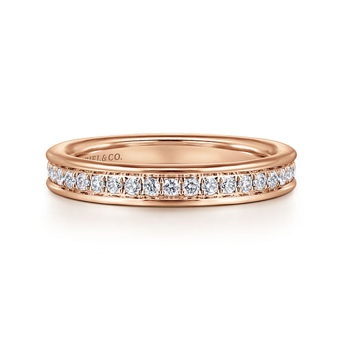 14K Rose Gold Channel Set Diamond Eternity Band