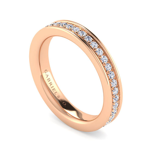 14K Rose Gold Channel Set Diamond Eternity Band